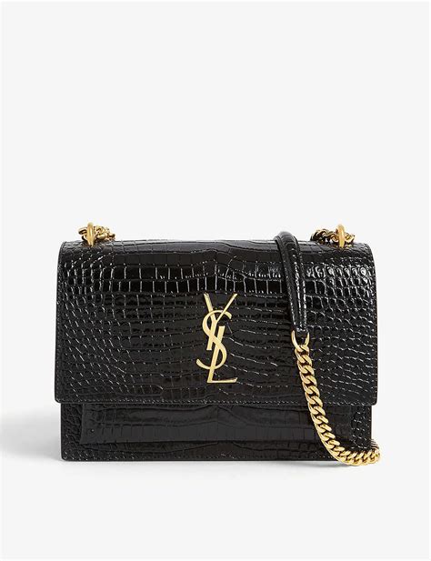 saks fifth ysl medium sunset leather shoulder|Medium Sunset Croc.